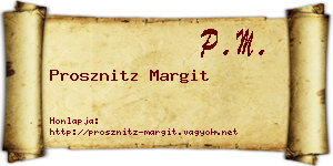 Prosznitz Margit névjegykártya