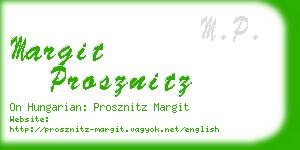 margit prosznitz business card